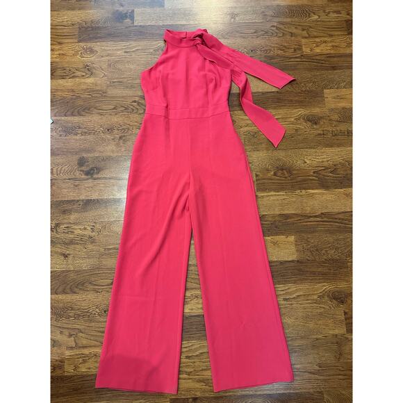 Vince Camuto Pants - Vince Camuto Stretch Crepe Tie Neck Jumpsuit – Pink | Women’s Size 8